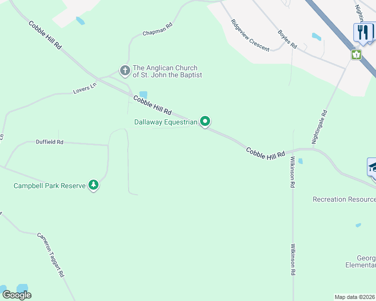 map of restaurants, bars, coffee shops, grocery stores, and more near 1204 Campbell Road in Cobble Hill