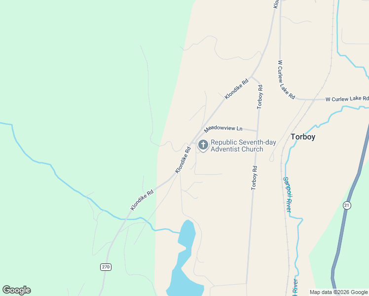 map of restaurants, bars, coffee shops, grocery stores, and more near 376-384 Klondike Road in Republic