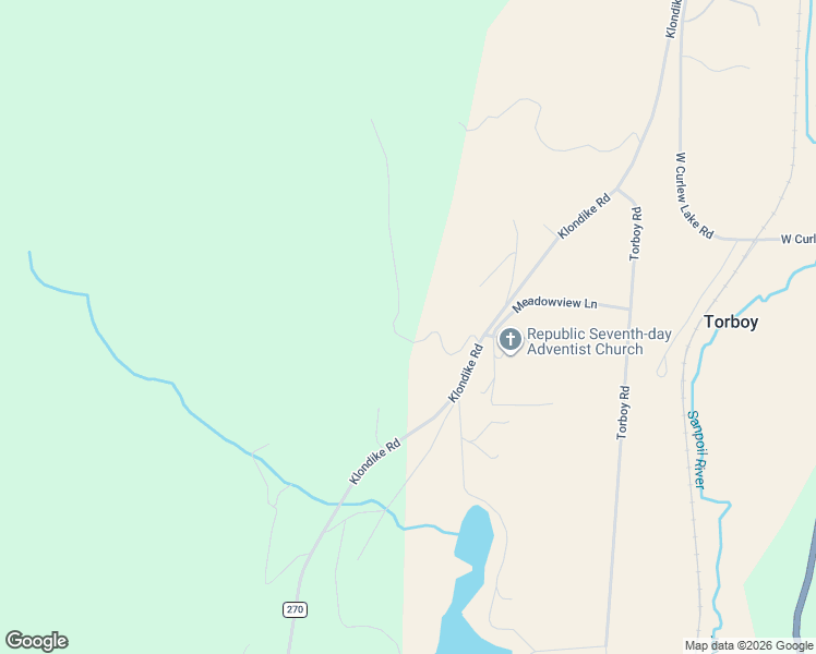 map of restaurants, bars, coffee shops, grocery stores, and more near 373 Klondike Road in Republic