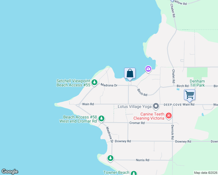 map of restaurants, bars, coffee shops, grocery stores, and more near 430 Wain Road in North Saanich