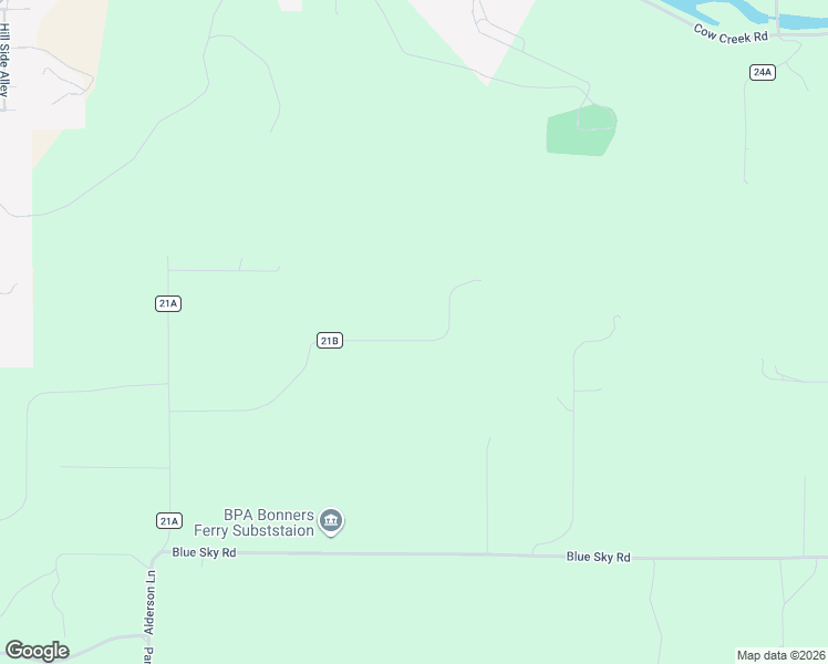 map of restaurants, bars, coffee shops, grocery stores, and more near 485 Stellar Jay Road in Bonners Ferry