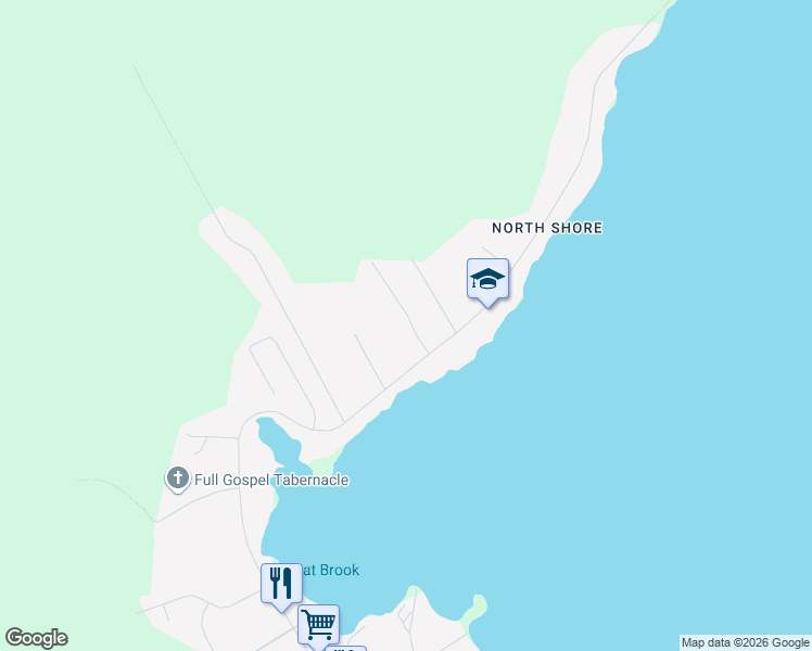 map of restaurants, bars, coffee shops, grocery stores, and more near 5 Crewes Road in Glovertown