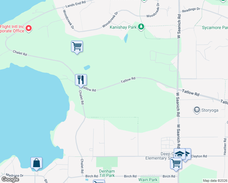 map of restaurants, bars, coffee shops, grocery stores, and more near 731 Tatlow Road in North Saanich
