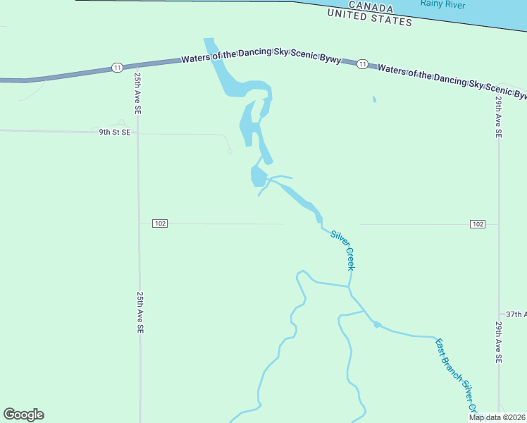 map of restaurants, bars, coffee shops, grocery stores, and more near 2648 10th Street Southeast in Baudette