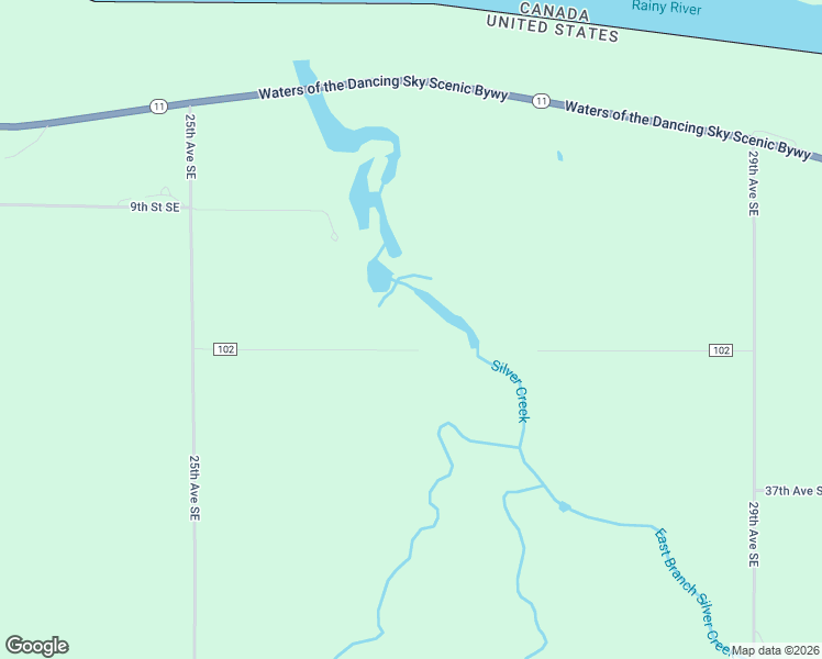 map of restaurants, bars, coffee shops, grocery stores, and more near 2648 10th Street Southeast in Baudette