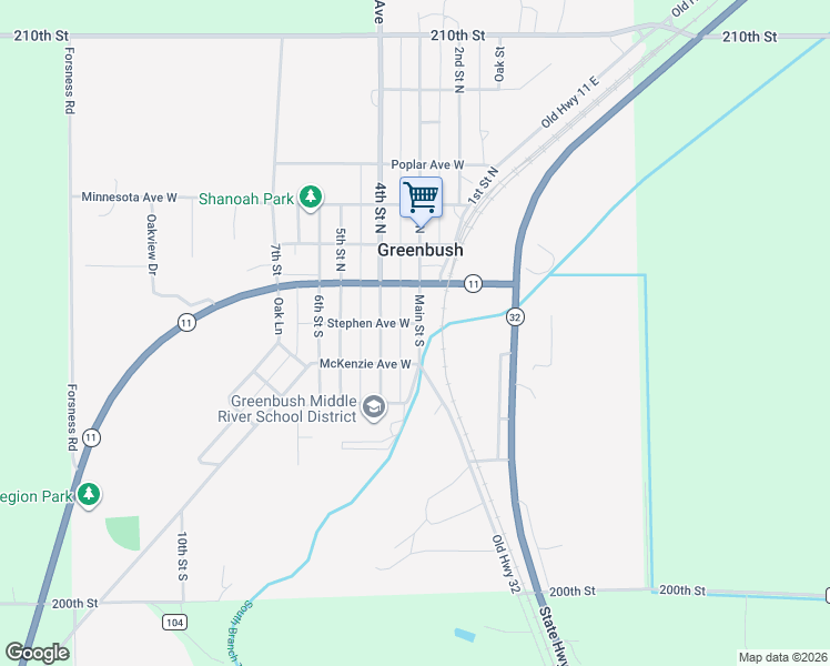 map of restaurants, bars, coffee shops, grocery stores, and more near 226 Main Street South in Greenbush