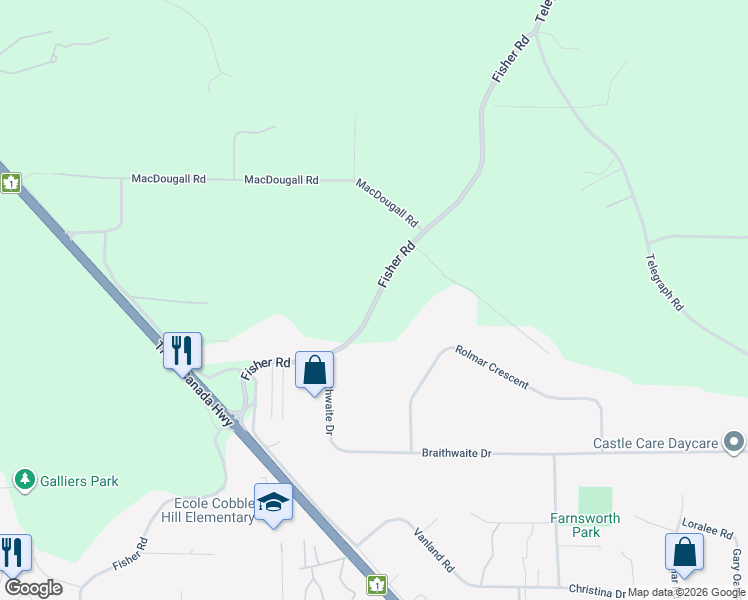 map of restaurants, bars, coffee shops, grocery stores, and more near 1215 Fisher Road in Cobble Hill