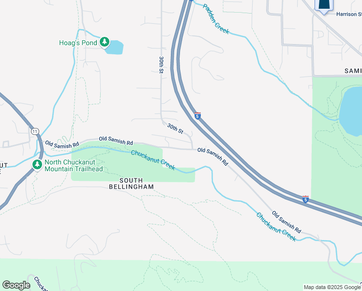 map of restaurants, bars, coffee shops, grocery stores, and more near 1733 Old Samish Road in Bellingham