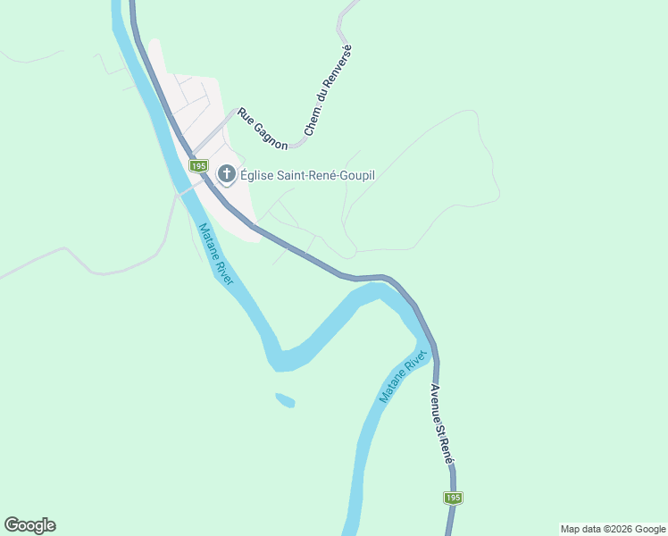 map of restaurants, bars, coffee shops, grocery stores, and more near 201 Avenue Saint René in Lac-Humqui