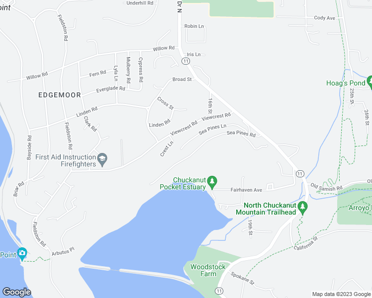 map of restaurants, bars, coffee shops, grocery stores, and more near 207 Sea Pines Lane in Bellingham