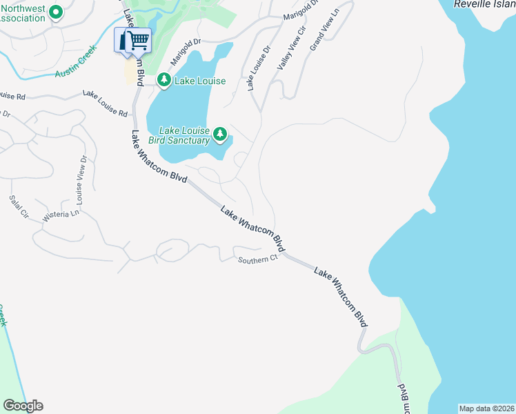 map of restaurants, bars, coffee shops, grocery stores, and more near 20 Sparrow Court in Bellingham
