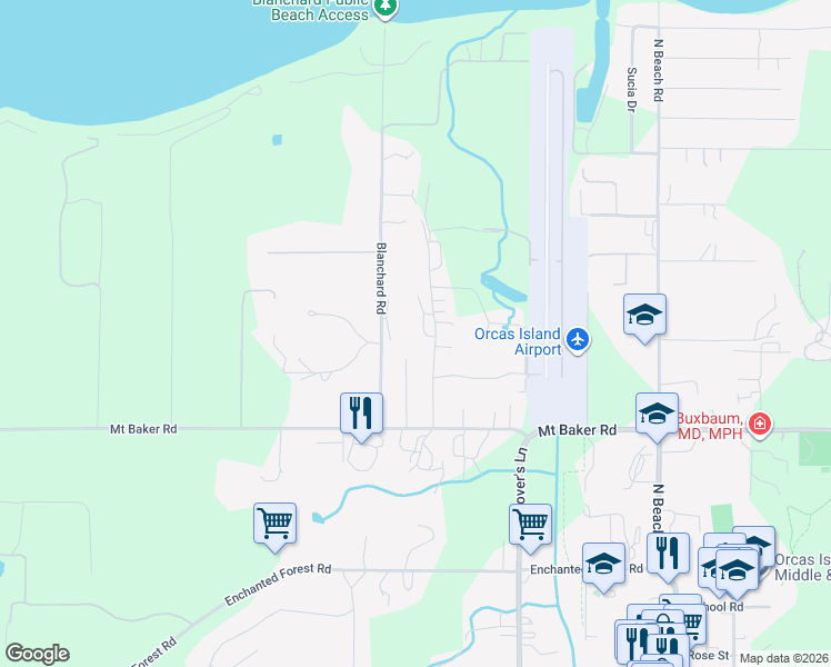 map of restaurants, bars, coffee shops, grocery stores, and more near 217 Seaview Street in Eastsound