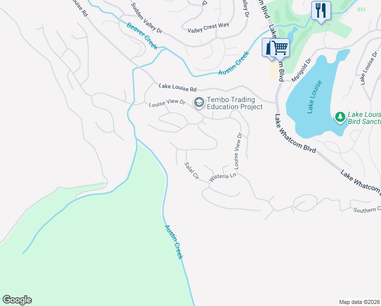 map of restaurants, bars, coffee shops, grocery stores, and more near 21 Bramble Way in Bellingham