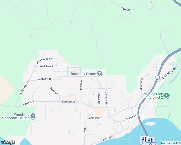 map of restaurants, bars, coffee shops, grocery stores, and more near 6675 Chippewa Drive in Bonners Ferry