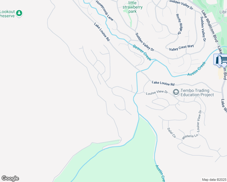map of restaurants, bars, coffee shops, grocery stores, and more near 7 Tumbling Water Drive in Bellingham