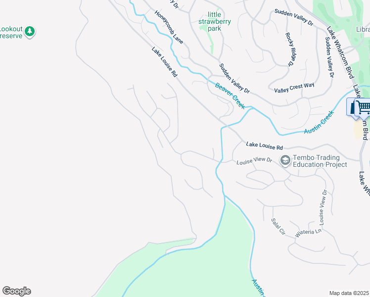 map of restaurants, bars, coffee shops, grocery stores, and more near 7 Tumbling Water Drive in Bellingham