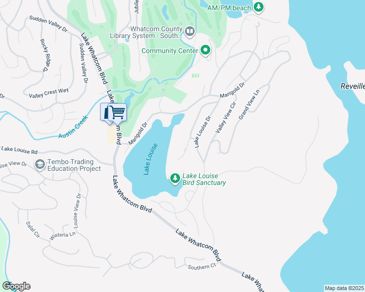 map of restaurants, bars, coffee shops, grocery stores, and more near 9 Whispering Cedars Court in Bellingham