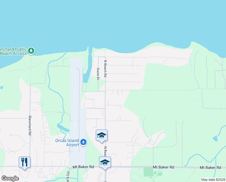 map of restaurants, bars, coffee shops, grocery stores, and more near 24 Lorelei Lane in Eastsound