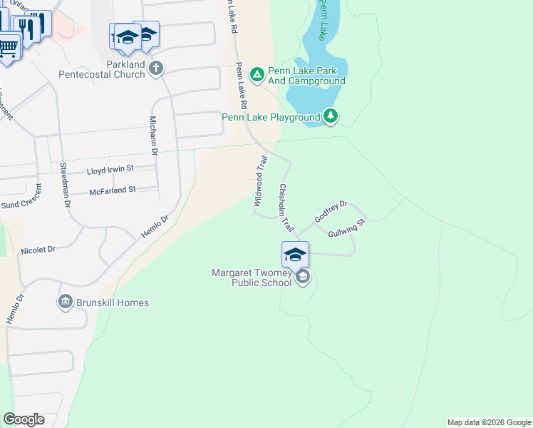 map of restaurants, bars, coffee shops, grocery stores, and more near 3 Cedar Walk in Marathon