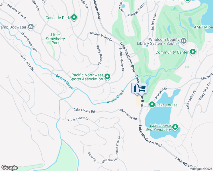 map of restaurants, bars, coffee shops, grocery stores, and more near 412 Sudden Valley Drive in Bellingham