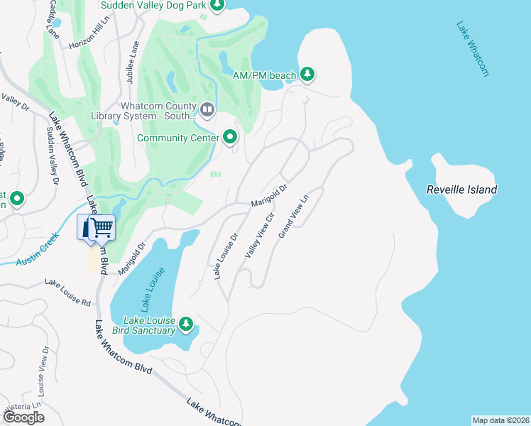 map of restaurants, bars, coffee shops, grocery stores, and more near 8 Valley View Circle in Bellingham