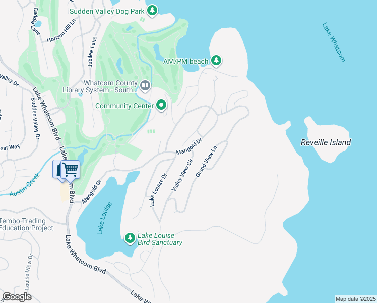 map of restaurants, bars, coffee shops, grocery stores, and more near 11 Marigold Drive in Bellingham