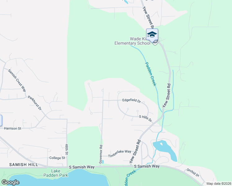 map of restaurants, bars, coffee shops, grocery stores, and more near 1956 South Springfield Court in Bellingham