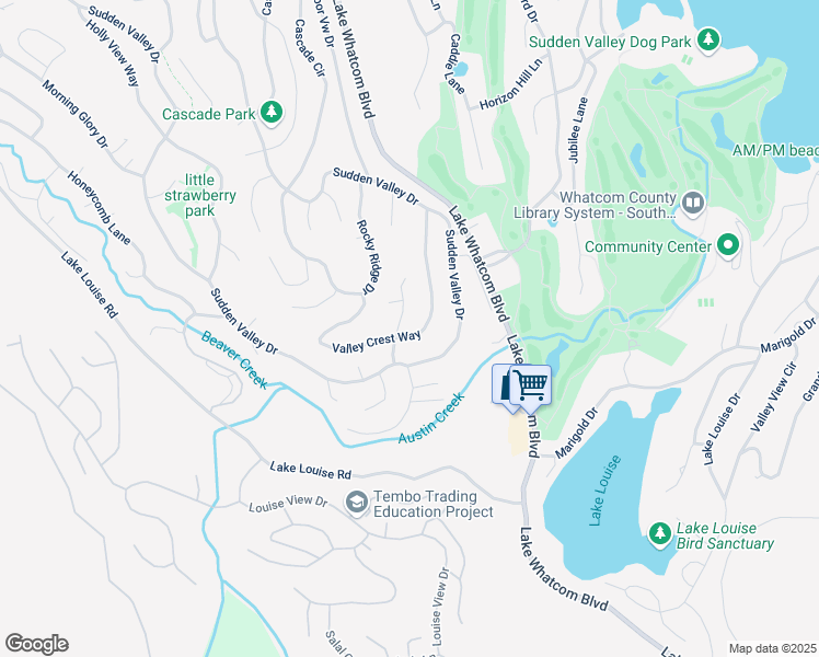 map of restaurants, bars, coffee shops, grocery stores, and more near 18 Ridge Crest Way in Bellingham