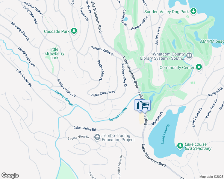 map of restaurants, bars, coffee shops, grocery stores, and more near 18 Ridge Crest Way in Bellingham