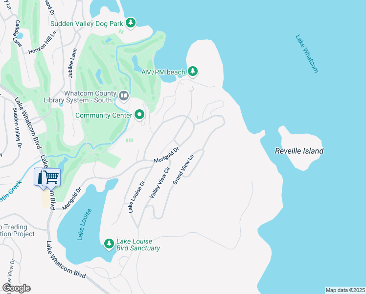 map of restaurants, bars, coffee shops, grocery stores, and more near 27 Marigold Drive in Bellingham