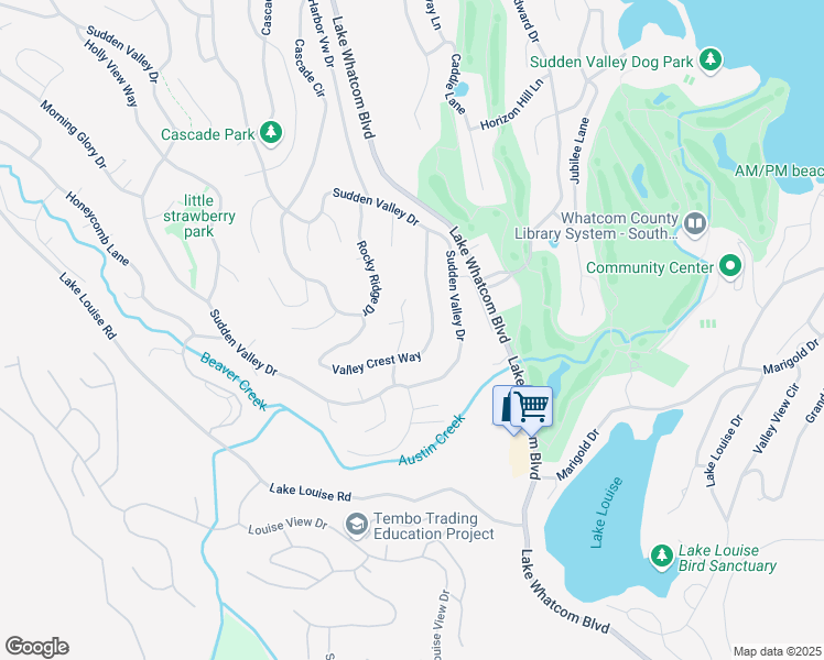 map of restaurants, bars, coffee shops, grocery stores, and more near 18 Ridge Crest Way in Bellingham