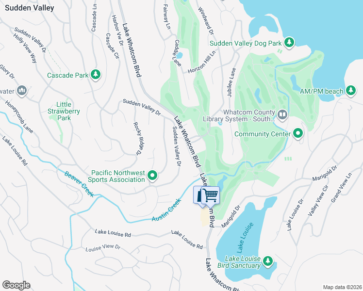 map of restaurants, bars, coffee shops, grocery stores, and more near 443 Sudden Valley in Bellingham