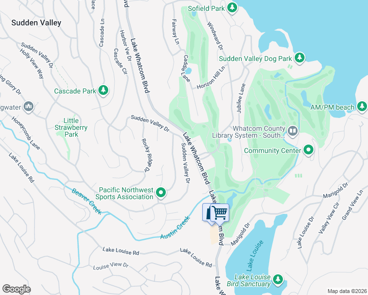 map of restaurants, bars, coffee shops, grocery stores, and more near 61 Sudden Valley in Bellingham