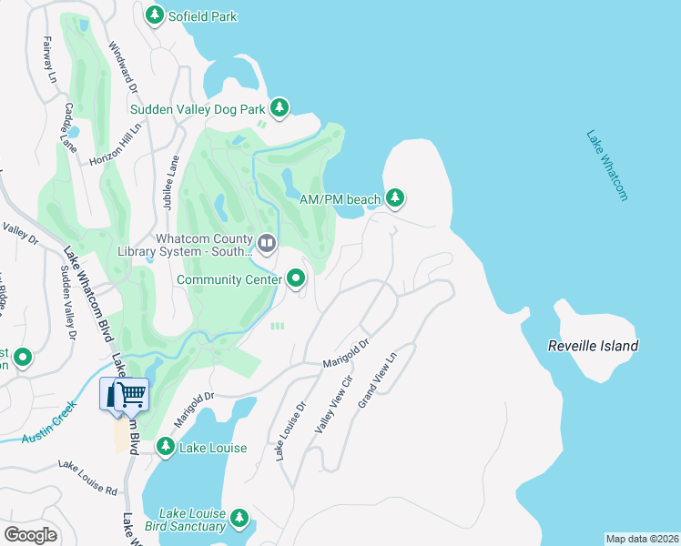 map of restaurants, bars, coffee shops, grocery stores, and more near 2 Morning Beach Drive in Bellingham