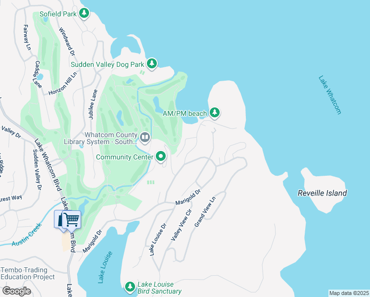 map of restaurants, bars, coffee shops, grocery stores, and more near 2 Morning Beach Drive in Bellingham