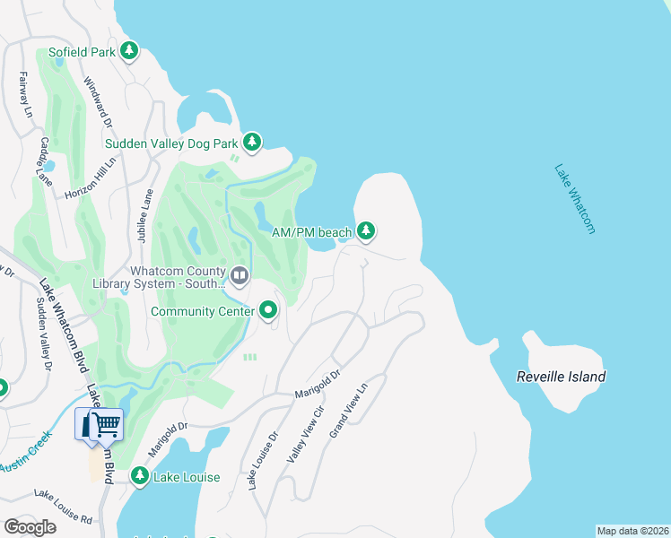 map of restaurants, bars, coffee shops, grocery stores, and more near 5 Morning Beach Dr in Bellingham