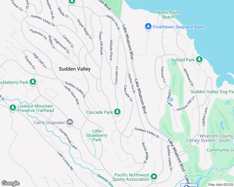 map of restaurants, bars, coffee shops, grocery stores, and more near 29 Cascade Lane in Bellingham
