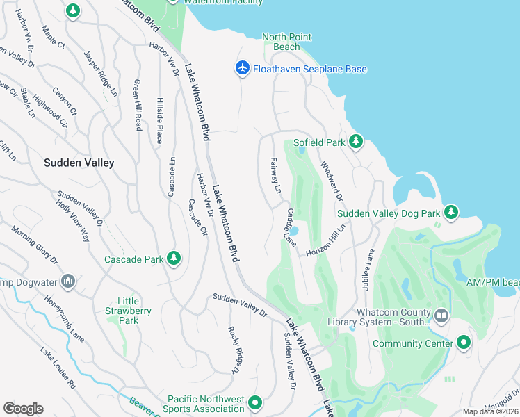 map of restaurants, bars, coffee shops, grocery stores, and more near 126 Windward Drive in Bellingham