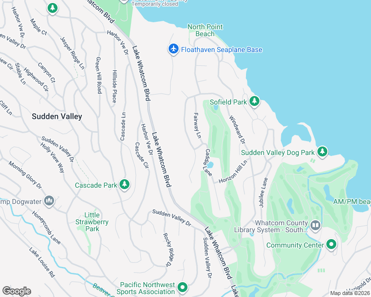 map of restaurants, bars, coffee shops, grocery stores, and more near 126 Windward Drive in Bellingham