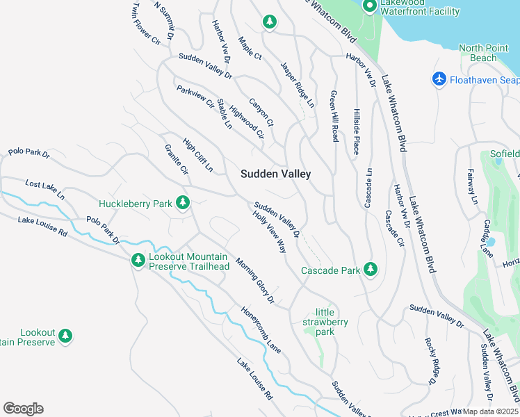 map of restaurants, bars, coffee shops, grocery stores, and more near 3 Holly View Way in Bellingham