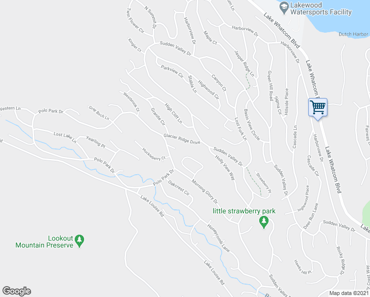 map of restaurants, bars, coffee shops, grocery stores, and more near 5 Misty Ridge Court in Bellingham