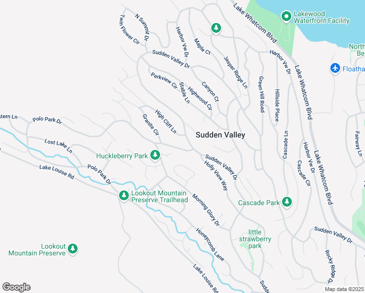 map of restaurants, bars, coffee shops, grocery stores, and more near 5 Misty Ridge Court in Bellingham
