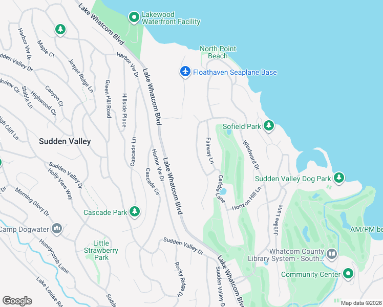 map of restaurants, bars, coffee shops, grocery stores, and more near 126 Windward Drive in Bellingham