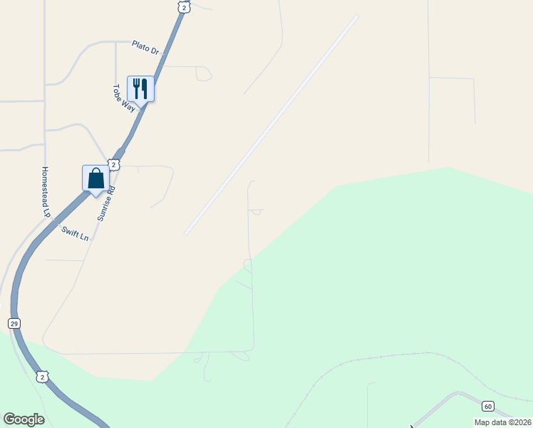 map of restaurants, bars, coffee shops, grocery stores, and more near 1524 Sunrise Road in Bonners Ferry