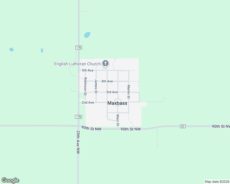 map of restaurants, bars, coffee shops, grocery stores, and more near 3rd Avenue in Maxbass