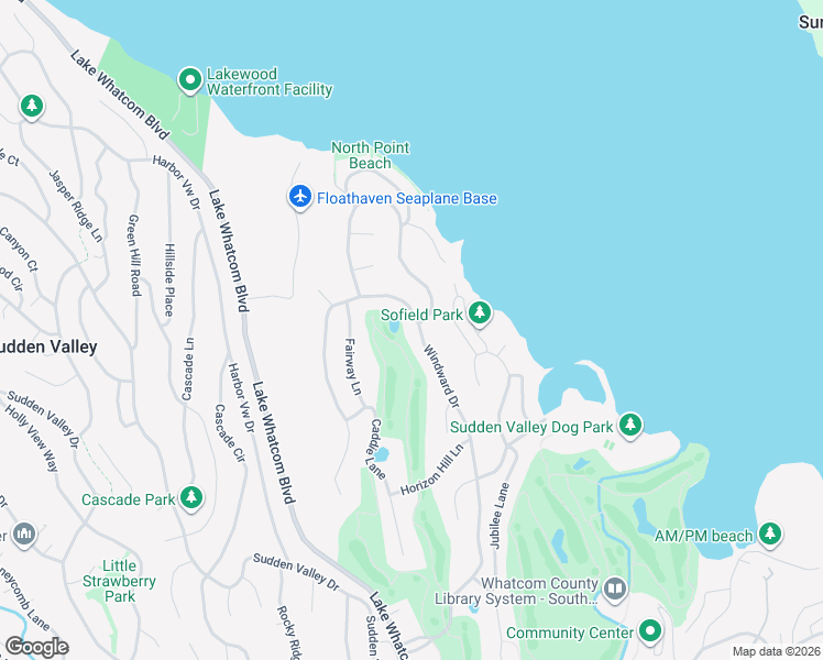 map of restaurants, bars, coffee shops, grocery stores, and more near 61 Sudden Valley in Bellingham
