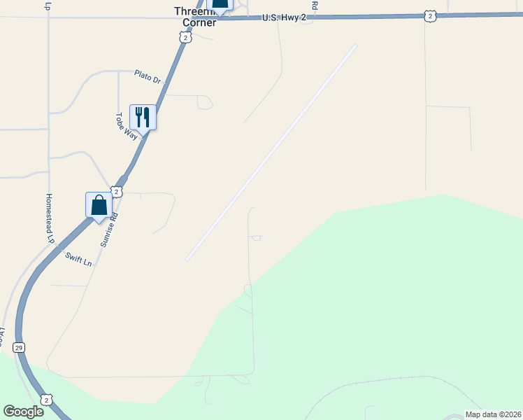 map of restaurants, bars, coffee shops, grocery stores, and more near 1524 Sunrise Road in Bonners Ferry