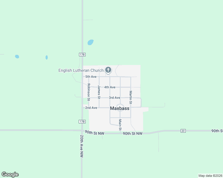 map of restaurants, bars, coffee shops, grocery stores, and more near 3rd Avenue in Maxbass