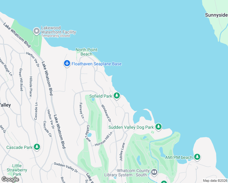 map of restaurants, bars, coffee shops, grocery stores, and more near 12 Inlet Circle in Bellingham
