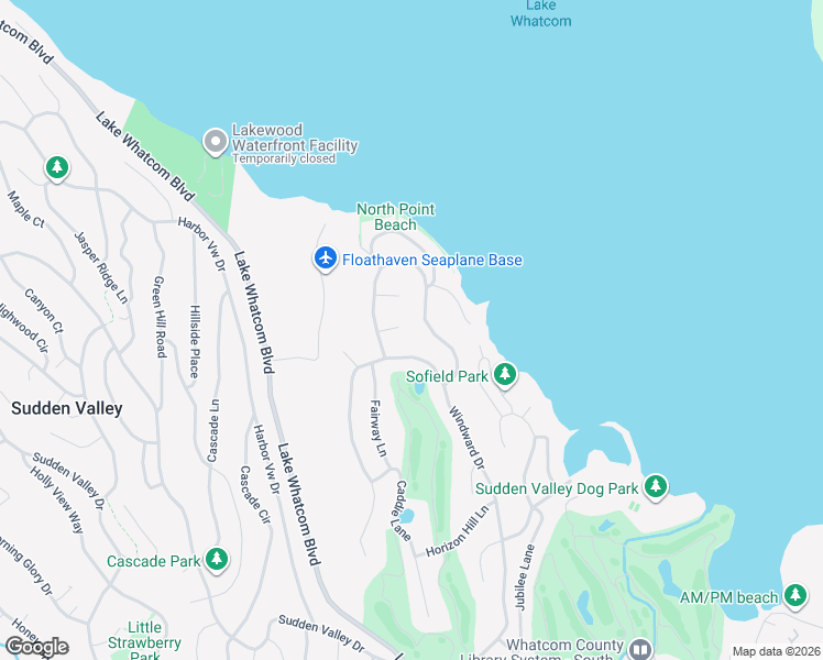 map of restaurants, bars, coffee shops, grocery stores, and more near 11 North Point Drive in Bellingham